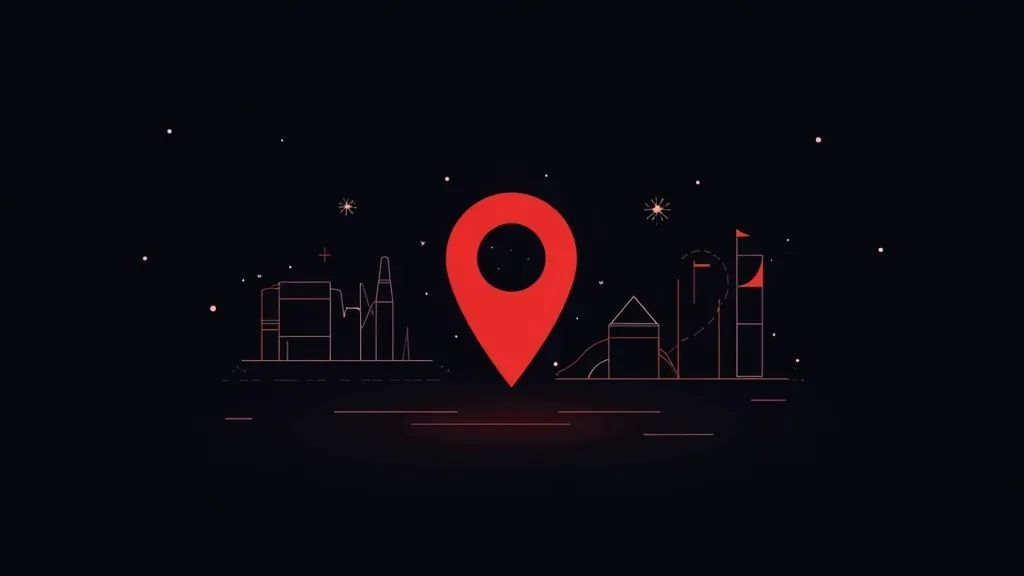 Crvena GPS ikona lokacije sa siluetom grada - AI optimizacija za lokalno SEO u srpskim gradovima