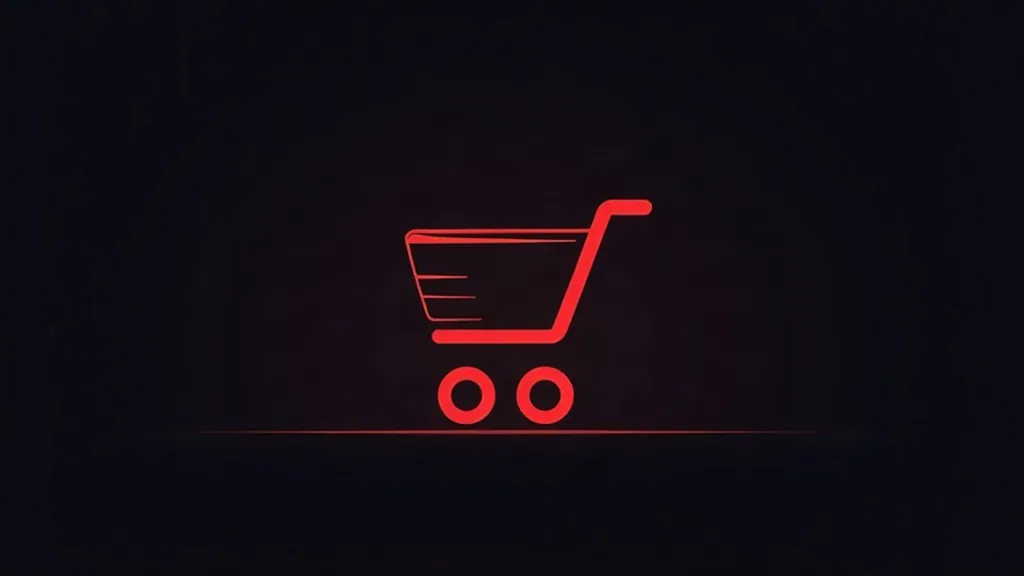 Neonska crvena ikona kupovne korpe na crnoj pozadini - personalizacija e-commerce iskustva