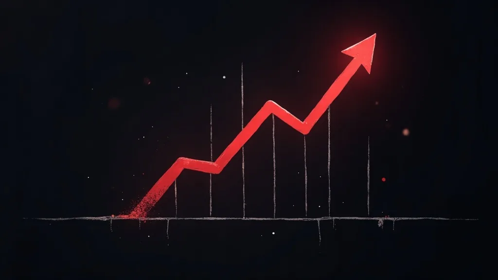 Crvena strelica rasta na grafikonu - strategija SEO privlačenja klijenata online