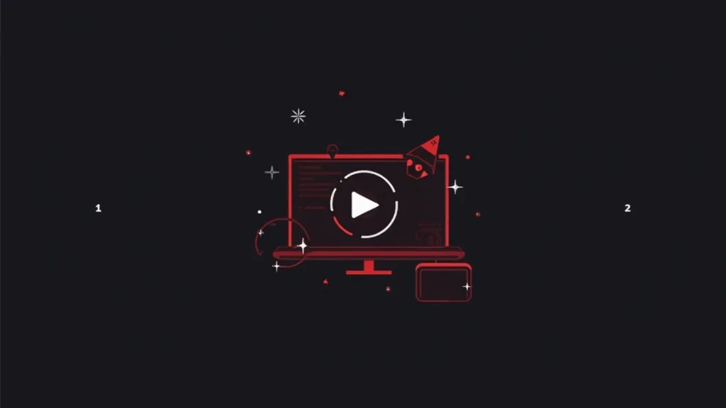 Video marketing alati za poboljšanje konverzije sajta - ilustracija sa play dugmetom i računarom