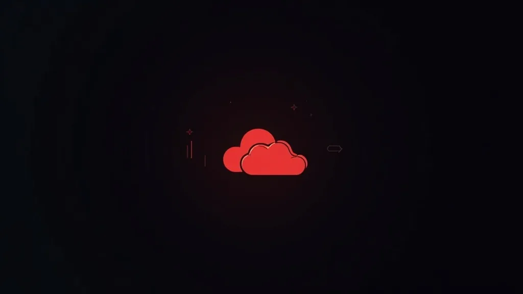 Crveni cloud ikona sa AI elementima na tamnoj pozadini za blog o AI analitici i ROI
