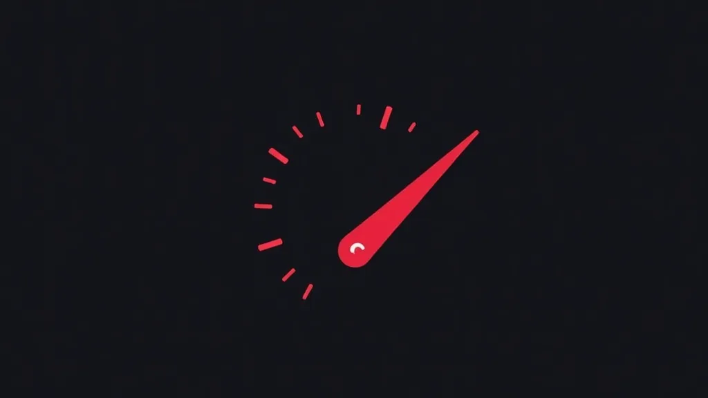 Brzinomer koji pokazuje brzu brzinu učitavanja sajta, simbolizira poboljšane performanse i optimizaciju Page Speed