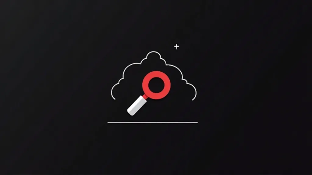 Pretraga podataka u oblaku - ilustracija lupe nad cloud serverom za blog o web dizajnu
